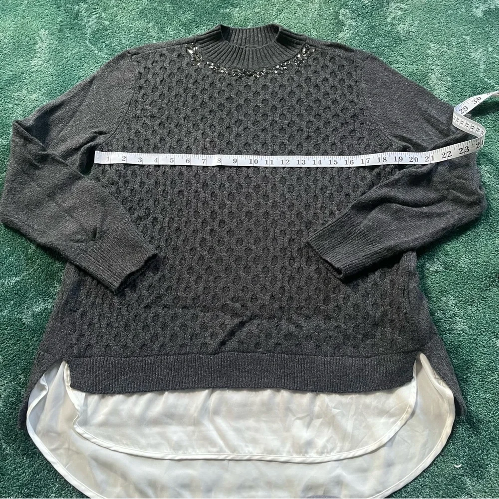 Simply Vera Crystal Neck Knit Layered Sweater, Size L - Picture 12 of 14